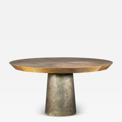  Costantini Design Round Exotic Cast Bronze Pedestal Dining Table by Costantini Benino Pergamino