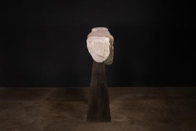  Costantini Design Sculptural Console from Volcanic Rock and Metal by Costantini Fortezza
