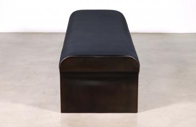  Costantini Design Sculptural Modern Oil Rubbed Bronze and Fabric Bench by Costantini Elia