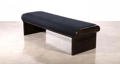  Costantini Design Sculptural Modern Oil Rubbed Bronze and Fabric Bench by Costantini Elia