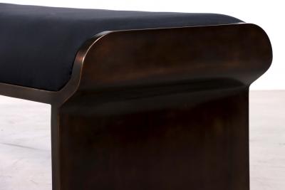  Costantini Design Sculptural Modern Oil Rubbed Bronze and Fabric Bench by Costantini Elia