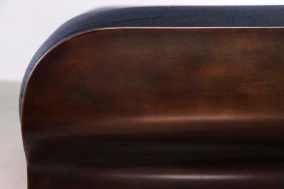  Costantini Design Sculptural Modern Oil Rubbed Bronze and Fabric Bench by Costantini Elia