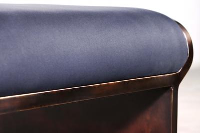  Costantini Design Sculptural Modern Oil Rubbed Bronze and Fabric Bench by Costantini Elia