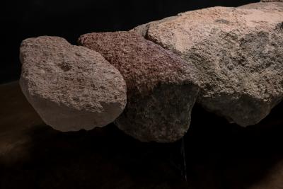  Costantini Design Sculptural Stone and Iron Functional Art Bench by William Stuart for Costantini