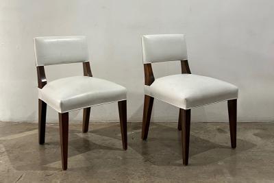  Costantini Design Set of 2 Modern White Leather Chairs from Costantini Bruno