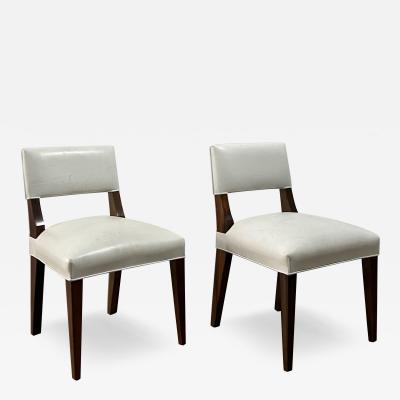  Costantini Design Set of 2 Modern White Leather Chairs from Costantini Bruno