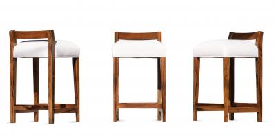  Costantini Design Set of 8 Exotic Argentine Rosewood Counter Stools from Costantini Umberto