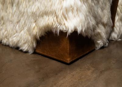  Costantini Design Shearling and Leather Custom Contemporary Bench from Costantini Ovino