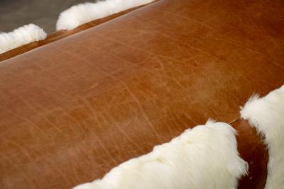  Costantini Design Shearling and Leather Custom Contemporary Bench from Costantini Ovino