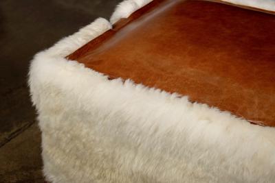  Costantini Design Sheepskin and Leather Custom Contemporary Bench by Costantini Ovino