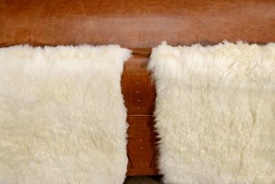  Costantini Design Sheepskin and Leather Custom Contemporary Bench by Costantini Ovino