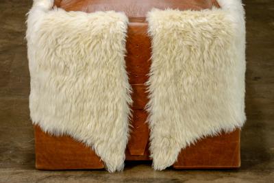  Costantini Design Sheepskin and Leather Custom Contemporary Bench by Costantini Ovino
