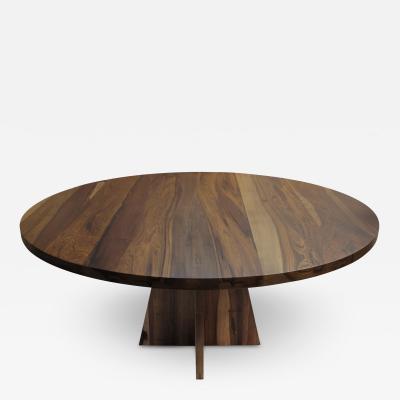  Costantini Design Single Pedestal Argentine Rosewood Round Table by Costantini Luca