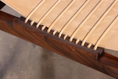  Costantini Design Slung Leather Stool in Argentine Rosewood with Leather Cording Luzio