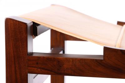  Costantini Design Slung Leather Stool in Argentine Rosewood with Leather Cording Luzio