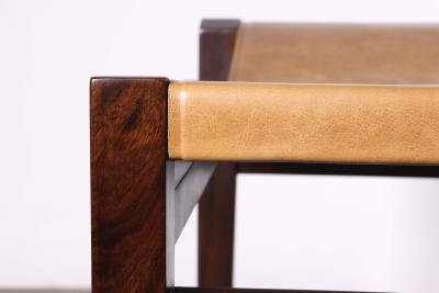  Costantini Design Slung Leather Stool in Argentine Rosewood with Leather Cording Luzio