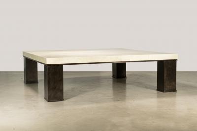  Costantini Design Square Modern Metal Parchment Coffee Table by Costantini Michelangelo