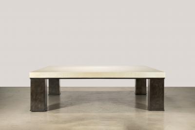  Costantini Design Square Modern Metal Parchment Coffee Table by Costantini Michelangelo