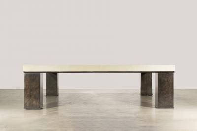  Costantini Design Square Modern Metal Parchment Coffee Table by Costantini Michelangelo