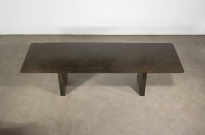  Costantini Design Twin Pedestal Table in Gun Metal Patinated Steel by Costantini Andre Fierro