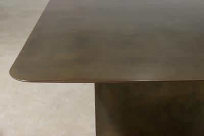  Costantini Design Twin Pedestal Table in Gun Metal Patinated Steel by Costantini Andre Fierro