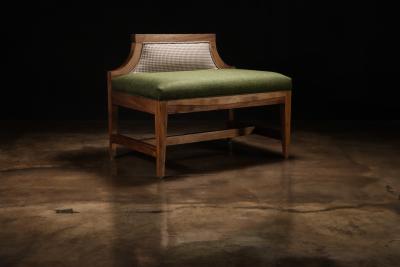 Costantini Design Upholstered Bench in Argentine Rosewood by Costantini Nicostrato In Stock