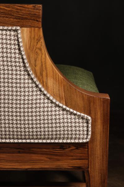 Costantini Design Upholstered Bench in Argentine Rosewood by Costantini Nicostrato In Stock