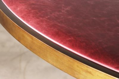  Costantini Design Upholstered Round Game Table with Metallic Carved Base from Costantini Tosca