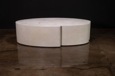  Costantini Design White Parchment Modern Sculptural Nesting Coffee Tables by Costantini Cadenza