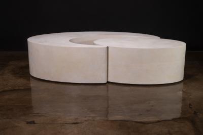  Costantini Design White Parchment Modern Sculptural Nesting Coffee Tables by Costantini Cadenza