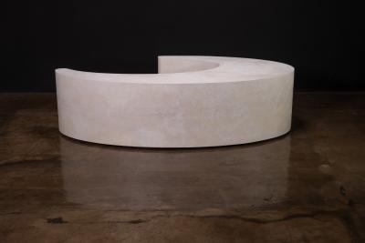  Costantini Design White Parchment Modern Sculptural Nesting Coffee Tables by Costantini Cadenza