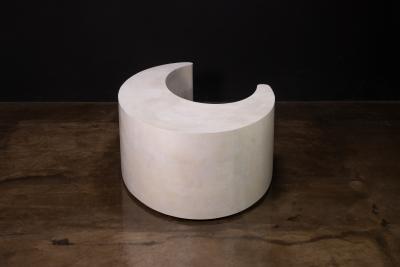  Costantini Design White Parchment Modern Sculptural Nesting Coffee Tables by Costantini Cadenza