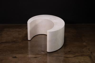  Costantini Design White Parchment Modern Sculptural Nesting Coffee Tables by Costantini Cadenza