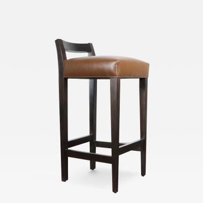  Costantini Design Wood Contemporary Low Back Stool in Leather from Costantini Umberto In Stock
