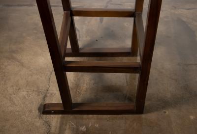  Costantini Design Wood Counter Stool with Slung Leather and Bronze by Costantini Piero In Stock