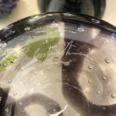  Costantini Murano Vase with blue and black strokes Costantini Murano