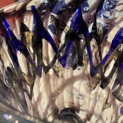  Costantini Murano Vase with blue and black strokes Costantini Murano