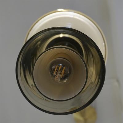  Cosulich Interiors Antiques Contemporary Crystal Black White Smoked Murano Glass Pair of Pendant Lights