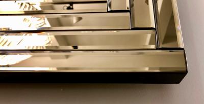  Cosulich Interiors Antiques Contemporary Geometric Italian Bronze Murano Glass Gradient Square Mirror