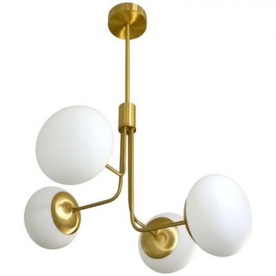  Cosulich Interiors Antiques Contemporary Italian Modern Oil Rubber 4 White Murano Glass Globe Chandelier