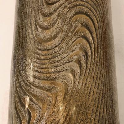  Cosulich Interiors Antiques Modern Italian Smoked Frosted Murano Glass and Brass Wall Ceiling Lights