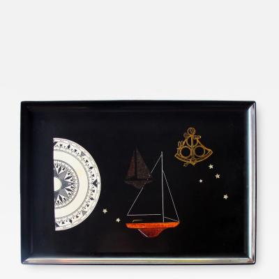 Couroc of Monterey A finely crafted American mid century black resin tray by Couroc of Monterey