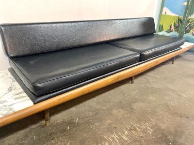  Craft Associates Adrian Pearsall Daybed in Walnut with Carrera Marble Endtables 