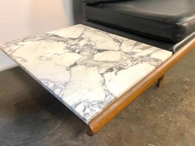  Craft Associates Adrian Pearsall Daybed in Walnut with Carrera Marble Endtables 