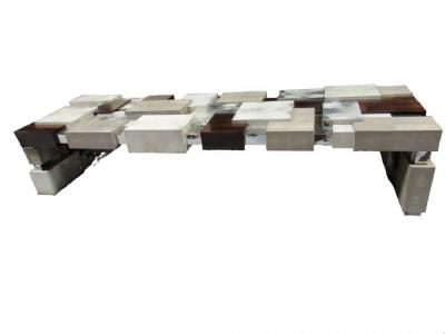  Craft Associates Craft Assoc Monumental Shagreen Ebony De Macassar Parchment and Chrome Table