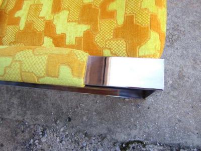  Craft Associates Gorgeous Wide Chrome Band Sofa Mid century Modern