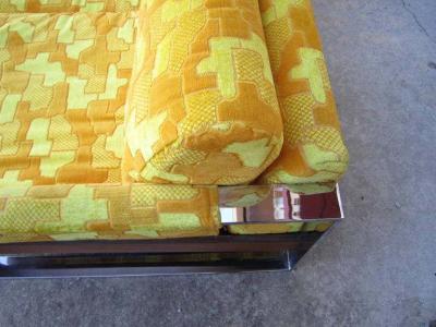  Craft Associates Gorgeous Wide Chrome Band Sofa Mid century Modern