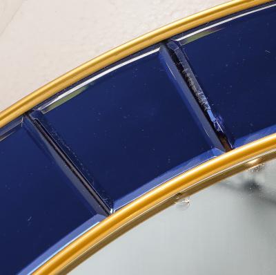  Cristal Art Cristal Art Circular Blue Wall Mirror No 2679 Turin Italy circa 1950s