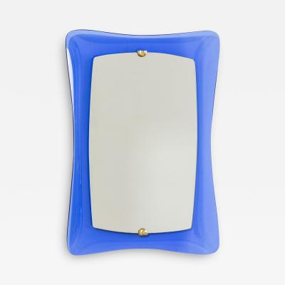  Cristal Art Cristal Art Wall Mirror with Ground Colored Glass Frame and Brass