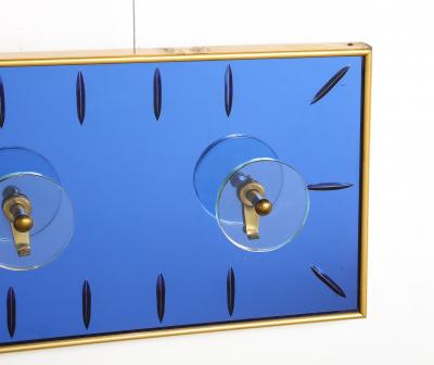 Cristal Art Cristal Art Wall Mounted Blue Glass Coat or Hat Rack Turin Italy circa 1950s